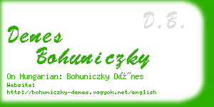 denes bohuniczky business card